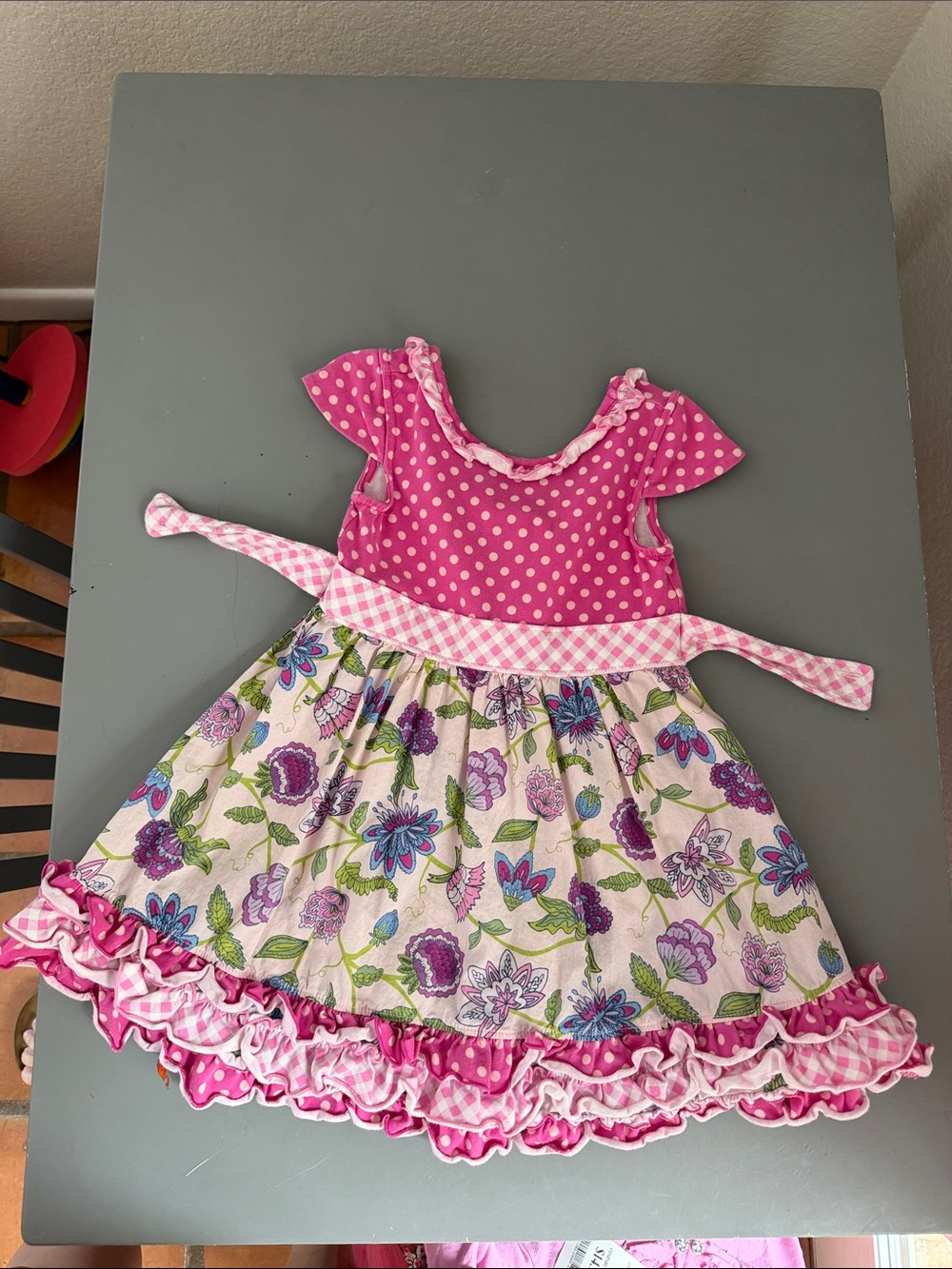 Matilda Jane Pink Polka Dot & Floral Ruffle Dress